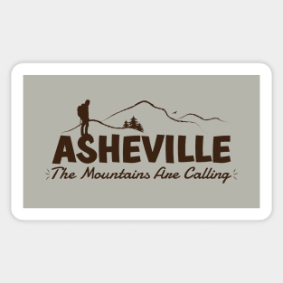 The Mountains Are Calling - Asheville, NC - Brown 02 Sticker